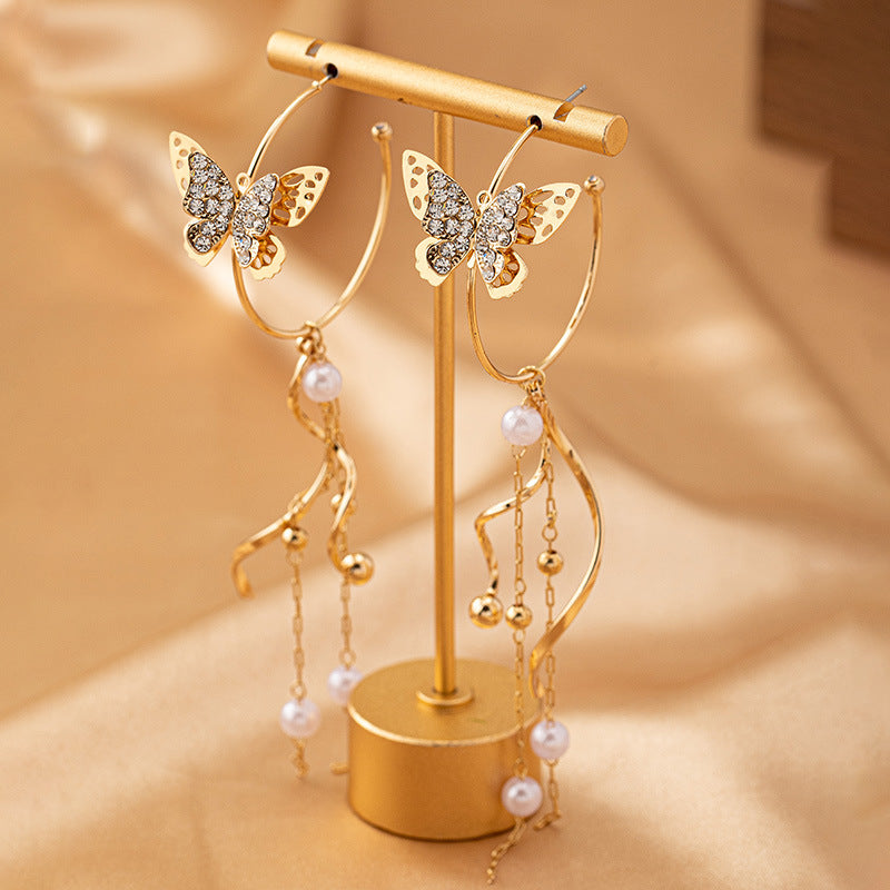 Butterfly Golden Dangler Earrings