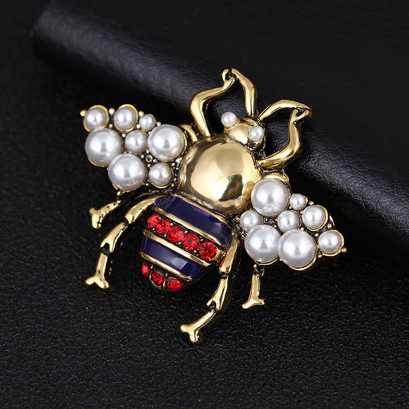 Beautiful Insect Emellished Brooch Golden