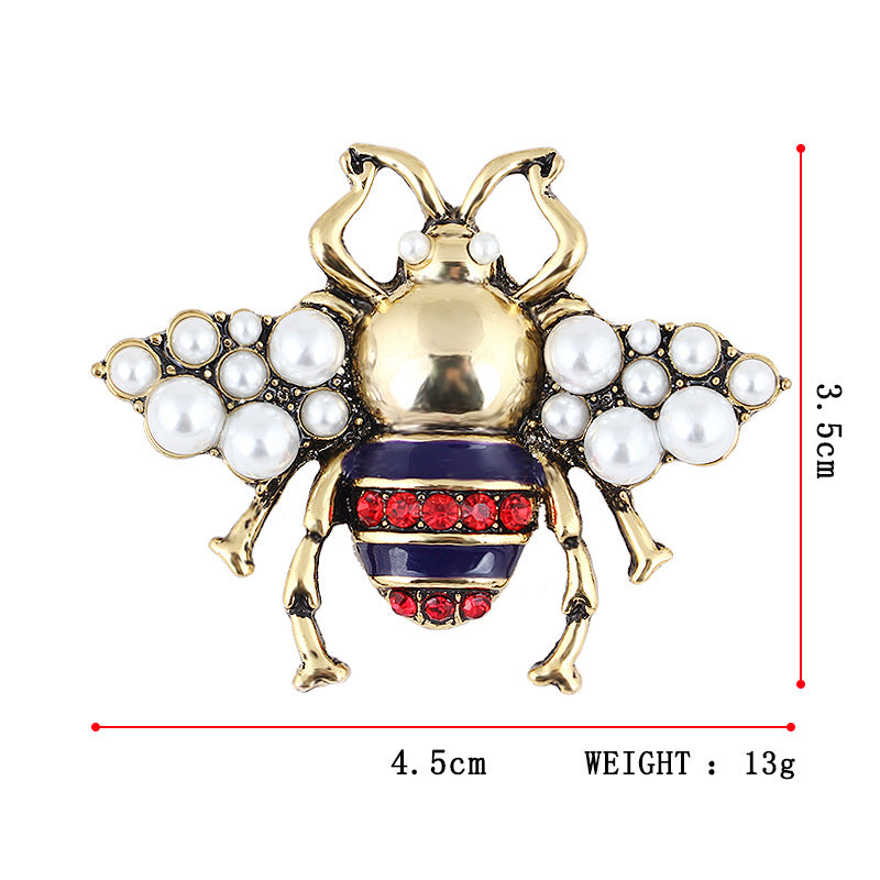 Beautiful Insect Emellished Brooch Golden