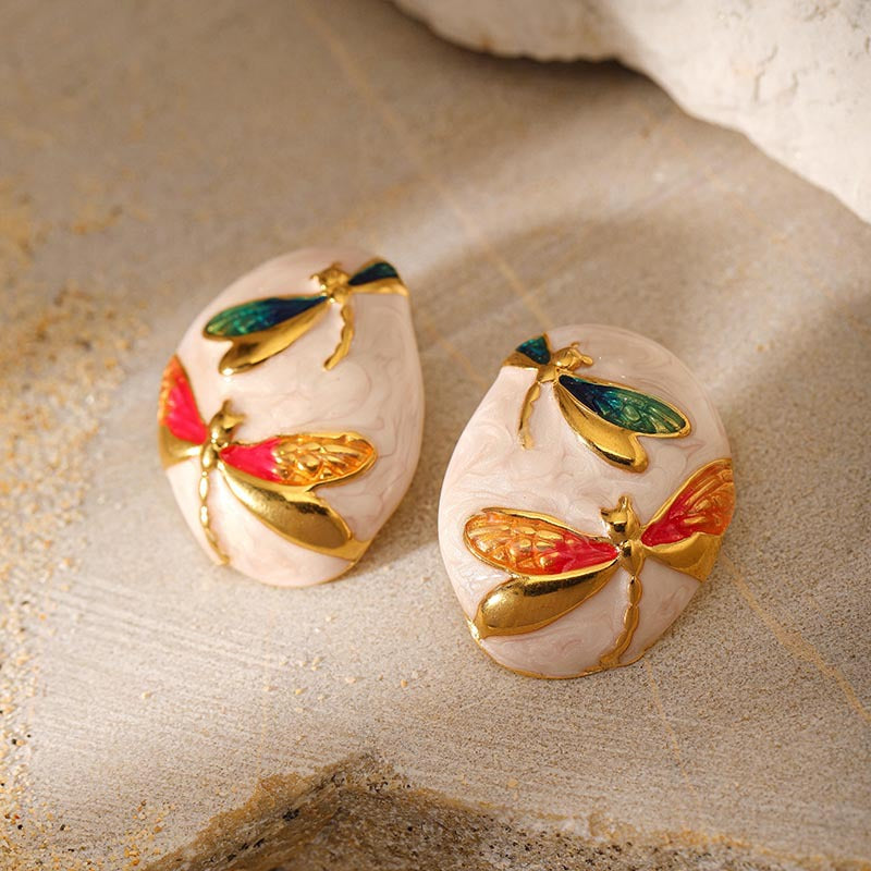 Summer Dragonfly Stud Earrings