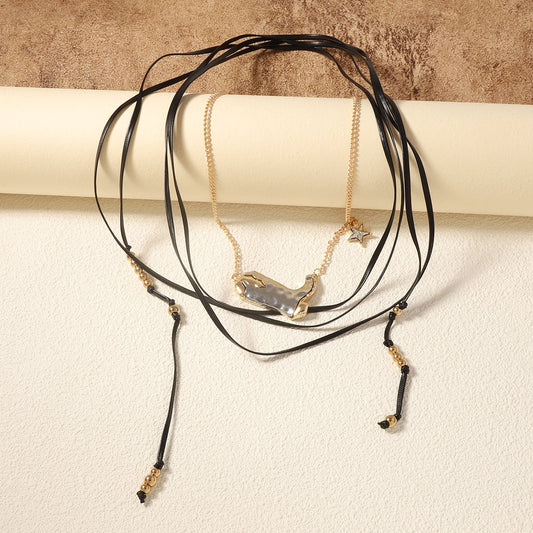 Multi Layer Cowgirl Boots Necklace