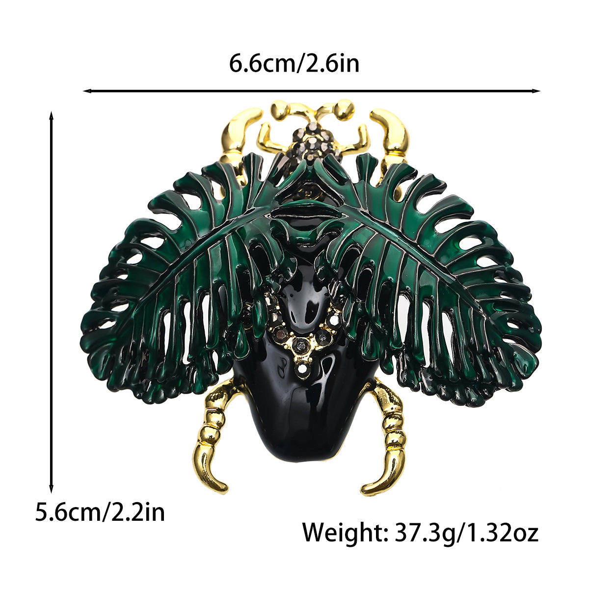 Dark Green Stylish Big Brooch