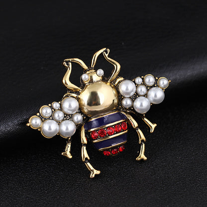 Beautiful Insect Emellished Brooch Golden