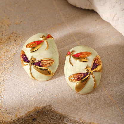 Summer Dragonfly Stud Earrings