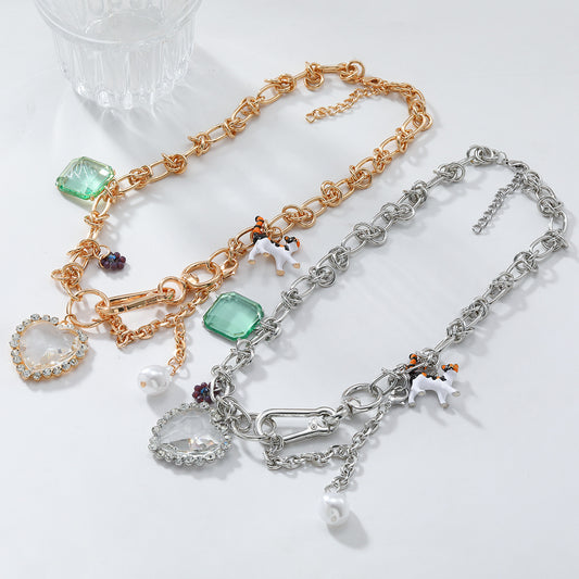 Silver Charms Resin Necklace