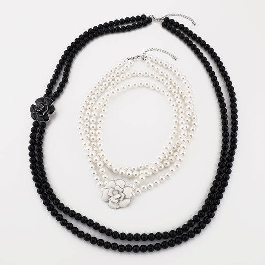 Elegant Rose Pearl Necklace