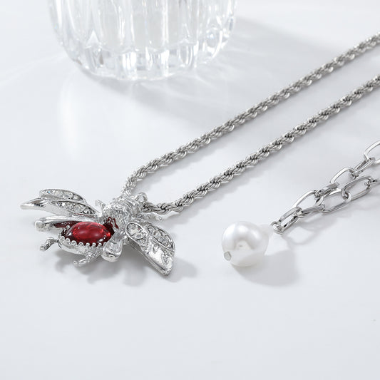 Luxury Rhinestone Bug Necklace