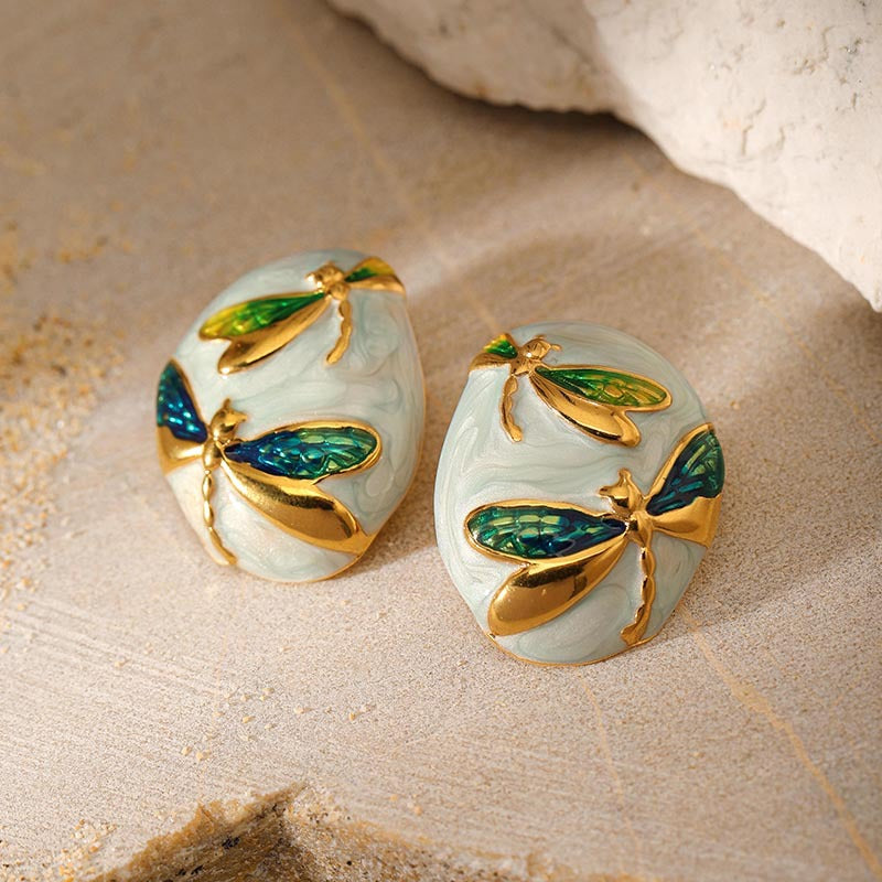Summer Dragonfly Stud Earrings