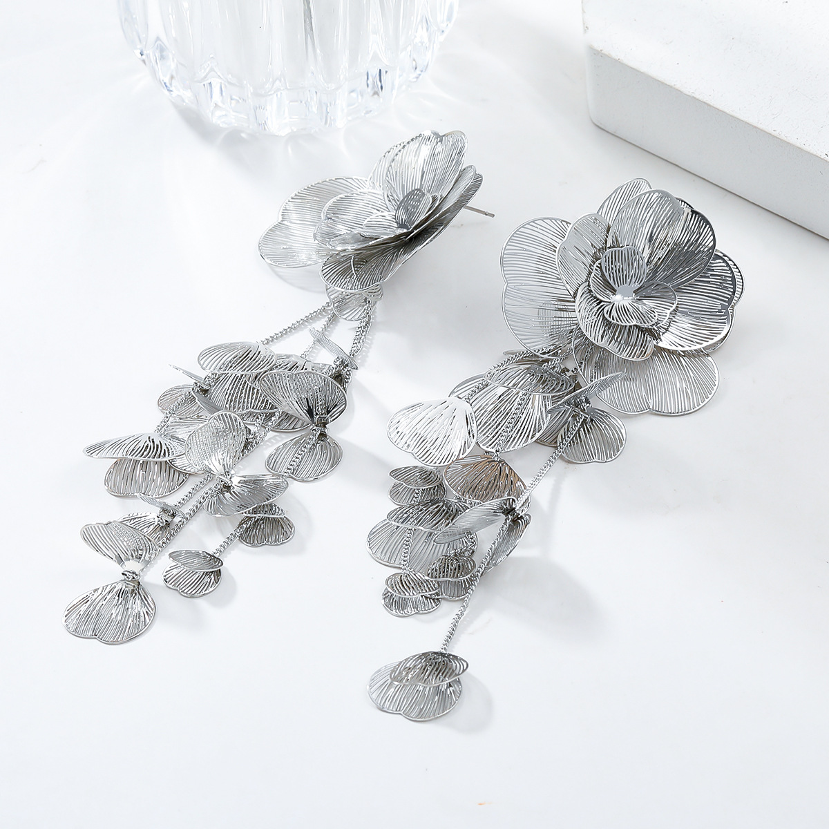 Mirage Flower silver earrings