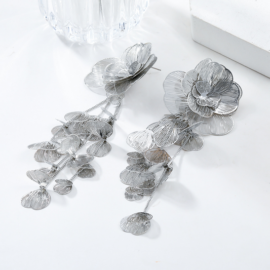 Mirage Flower silver earrings